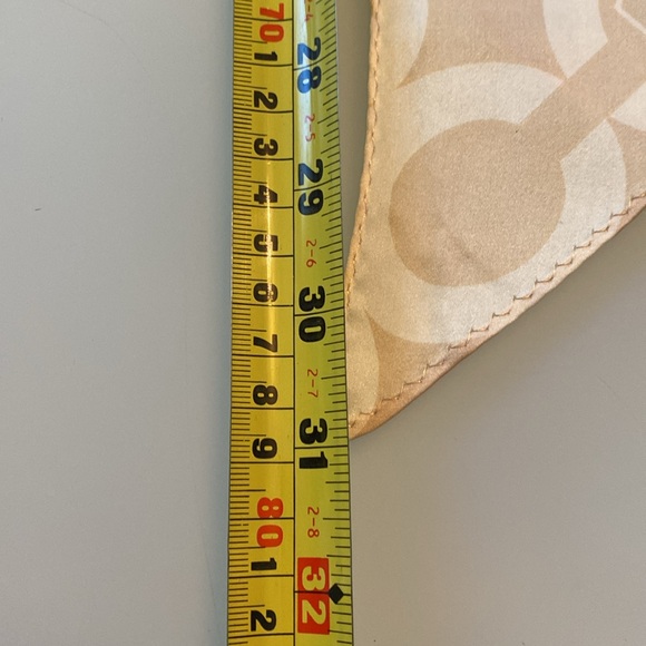 Coach Beige oblong, silk scarf - Picture 6 of 6